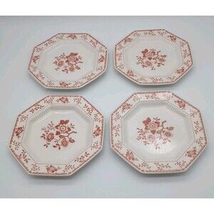 Vtg Ironstone Bittersweet Octagonal Appetizer Plates Bread & Butter Set Of 4